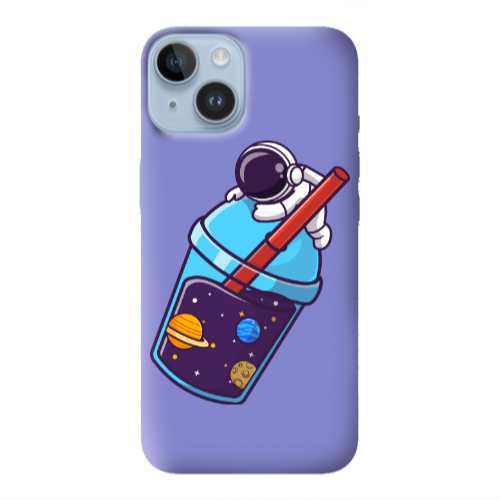 Apple iPhone 14 Plus Longing in space Purple Colored Silicone TPU Θήκη