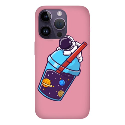 Apple iPhone 14 Pro Max Longing in space Pink Colored Silicone TPU Θήκη