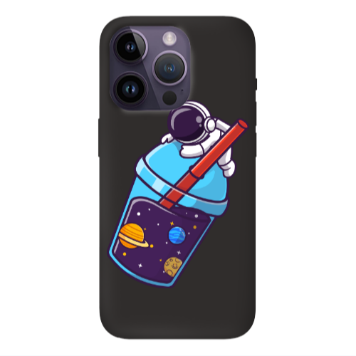 Apple iPhone 14 Pro Max Longing in space Black Colored Silicone TPU Θήκη