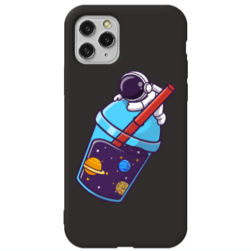 Apple iPhone 11 Pro Max Longing in space Black Colored Silicone TPU Θήκη