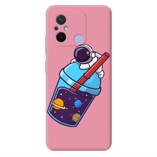 Xiaomi Redmi 12C Longing in space Pink Colored Silicone TPU Θήκη