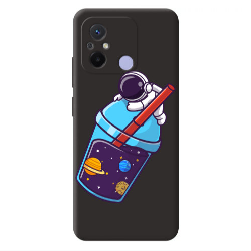 Xiaomi Redmi 12C Longing in space Black Colored Silicone TPU Θήκη