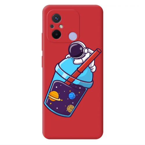Xiaomi Redmi 12C Longing in space Red Colored Silicone TPU Θήκη
