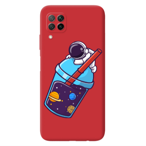 Huawei P40 Lite Longing in space Red Colored Silicone TPU Θήκη