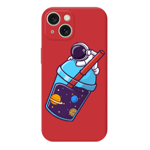 Apple iPhone 15 Longing in space Red Colored Silicone TPU Θήκη