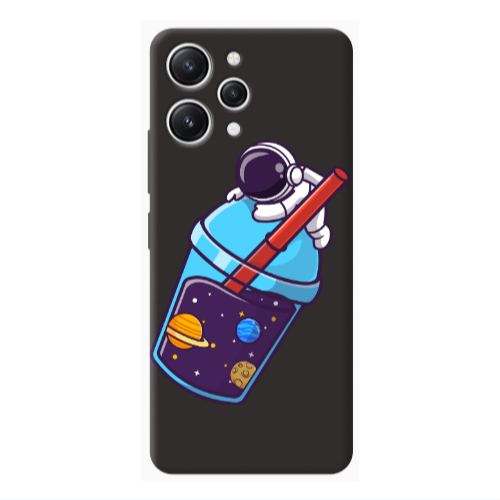 Xiaomi Redmi 12 Longing in space Black Colored Silicone TPU Θήκη