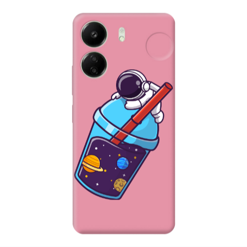 Xiaomi Redmi 13C Longing in space Pink Colored Silicone TPU Θήκη
