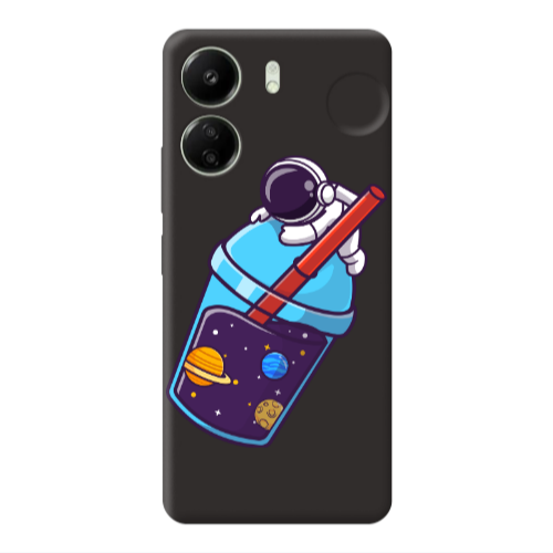 Xiaomi Redmi 13C Longing in space Black Colored Silicone TPU Θήκη