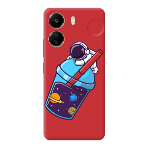 Xiaomi Redmi 13C Longing in space Red Colored Silicone TPU Θήκη