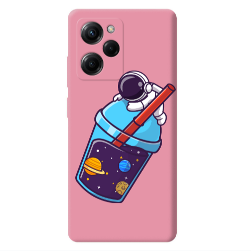 Xiaomi Poco X5 Pro Longing in space Pink Colored Silicone TPU Θήκη
