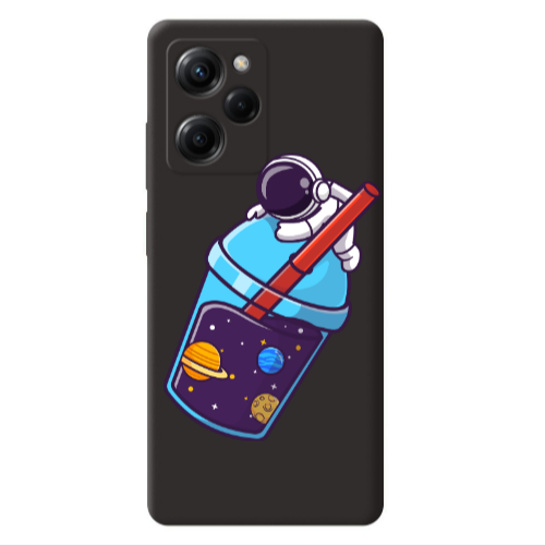 Xiaomi Poco X5 Pro Longing in space Black Colored Silicone TPU Θήκη