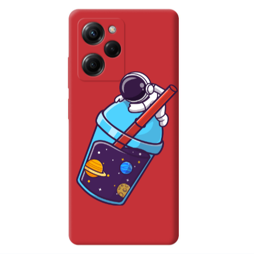 Xiaomi Poco X5 Pro Longing in space Red Colored Silicone TPU Θήκη