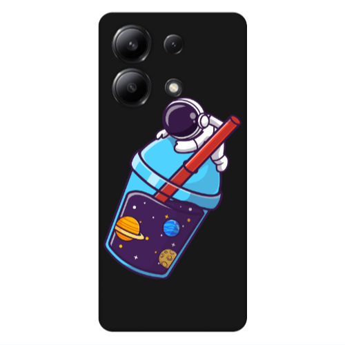 Xiaomi Redmi Note 13 4G Longing in space Black Colored Silicone TPU Θήκη