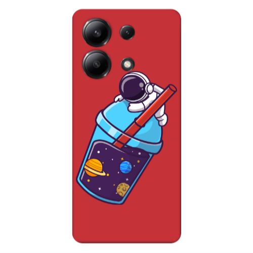 Xiaomi Redmi Note 13 4G Longing in space Red Colored Silicone TPU Θήκη