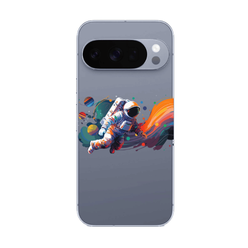 Google Pixel 10 Pro Rainbow Space Transparent Silicone TPU Θήκη