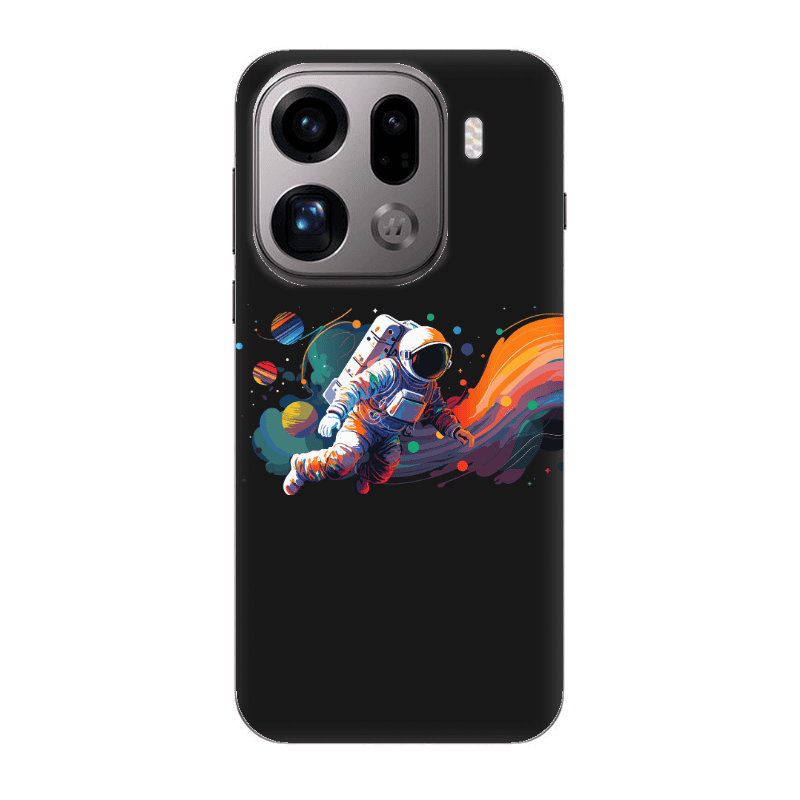 Oppo Find X9 Pro Rainbow Space Black Colored Silicone TPU Θήκη