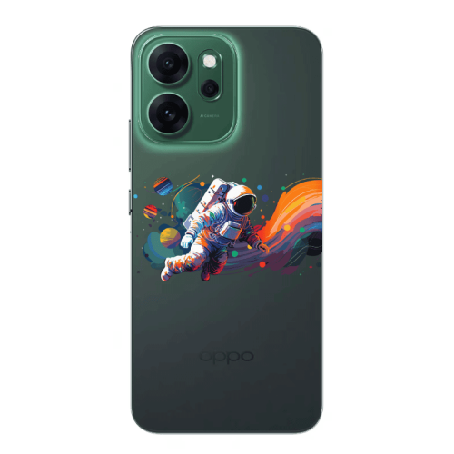 Oppo 14 F Rainbow Space Transparent Silicone TPU Θήκη