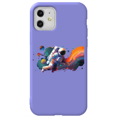 Apple iPhone 11  Rainbow Space Purple Colored Silicone TPU Θήκη
