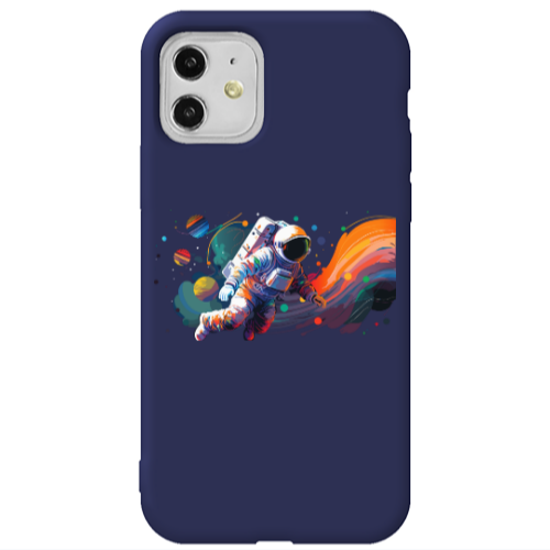 Apple iPhone 11  Rainbow Space Dark blue Colored Silicone TPU Θήκη