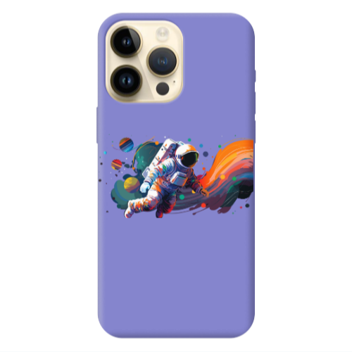 Apple iPhone 13 Pro Max Rainbow Space Purple Colored Silicone TPU Θήκη