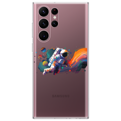 Samsung S22 Ultra Rainbow Space Transparent Silicone TPU Θήκη