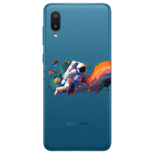 Samsung A02 Rainbow Space Transparent Silicone TPU Θήκη