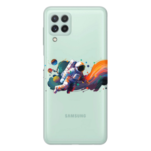Samsung A22 4G Rainbow Space Transparent Silicone TPU Θήκη