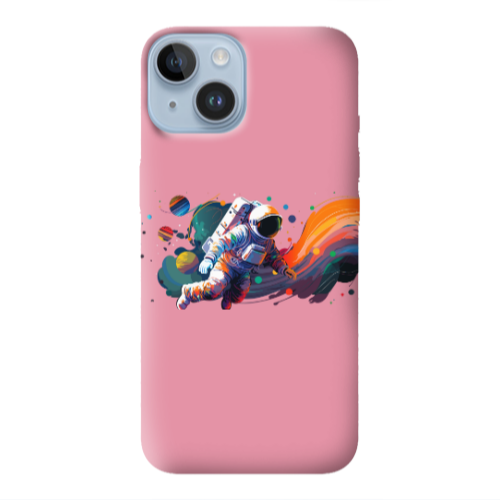 Apple iPhone 14 Plus Rainbow Space Pink Colored Silicone TPU Θήκη