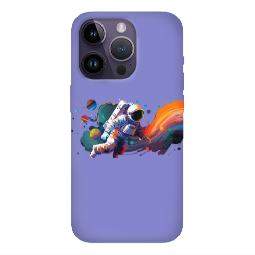 Apple iPhone 14 Pro  Rainbow Space Purple Colored Silicone TPU Θήκη