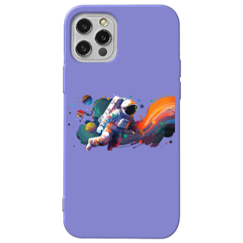 Apple iPhone 13 Pro Rainbow Space Purple Colored Silicone TPU Θήκη