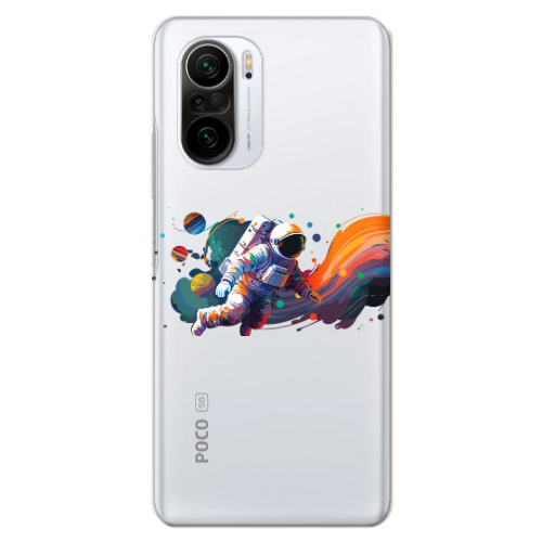 Xiaomi Poco F3 Rainbow Space Transparent Silicone TPU Θήκη