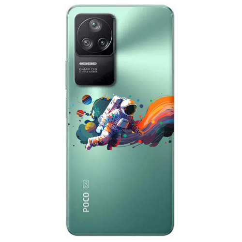 Xiaomi Poco F4 Rainbow Space Transparent Silicone TPU Θήκη