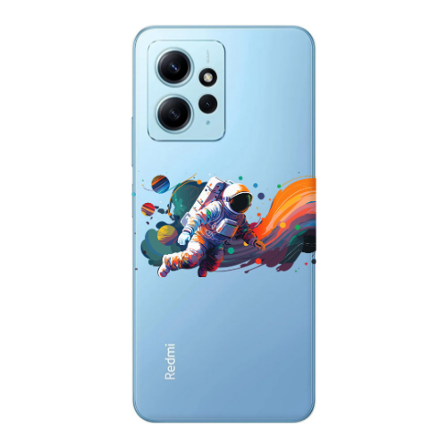 Xiaomi Redmi Note 12 4G Rainbow Space Transparent Silicone TPU Θήκη