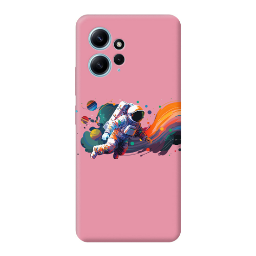 Xiaomi Redmi Note 12 4G Rainbow Space Pink Colored Silicone TPU Θήκη