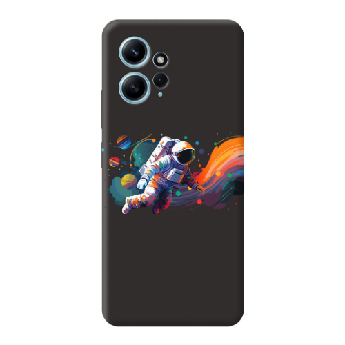 Xiaomi Redmi Note 12 4G Rainbow Space Black Colored Silicone TPU Θήκη