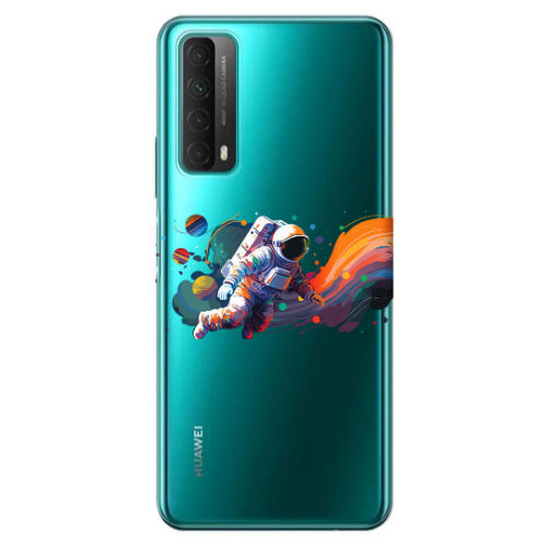 Huawei P Smart 2021 Rainbow Space Transparent Silicone TPU Θήκη