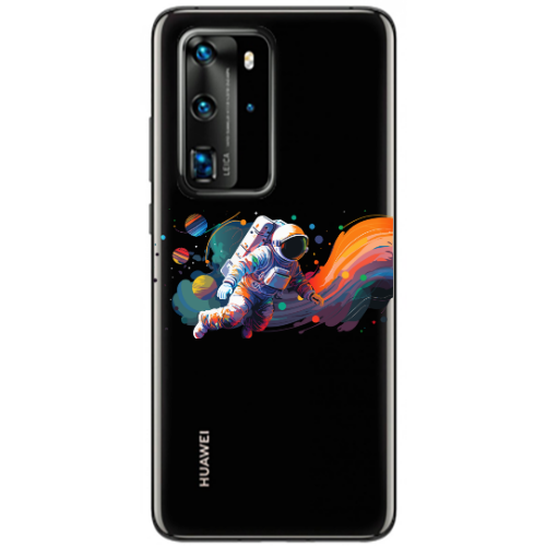 Huawei P40 Pro Rainbow Space Transparent Silicone TPU Θήκη