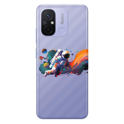 Xiaomi Redmi 12C Rainbow Space Transparent Silicone TPU Θήκη