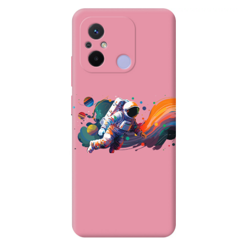 Xiaomi Redmi 12C Rainbow Space Pink Colored Silicone TPU Θήκη