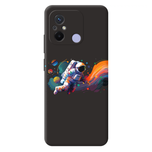 Xiaomi Redmi 12C Rainbow Space Black Colored Silicone TPU Θήκη