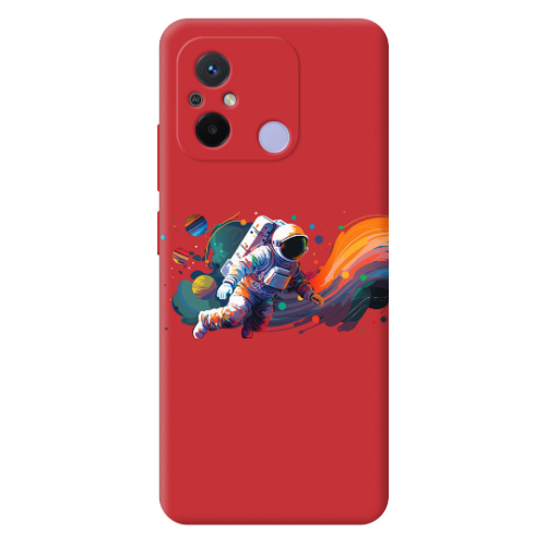 Xiaomi Redmi 12C Rainbow Space Red Colored Silicone TPU Θήκη