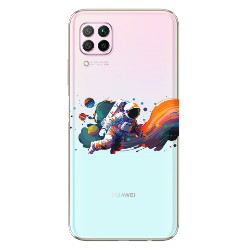Huawei P40 Lite Rainbow Space Transparent Silicone TPU Θήκη