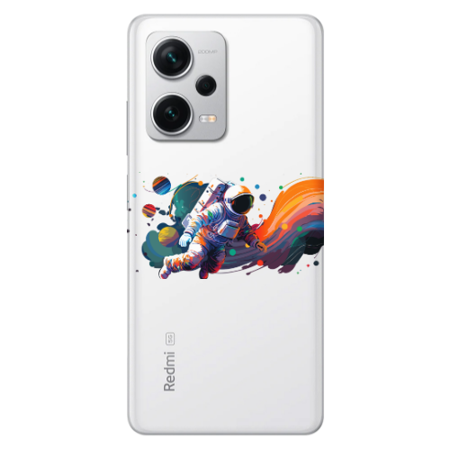 Xiaomi Redmi Note 12 5G Rainbow Space Transparent Silicone TPU Θήκη