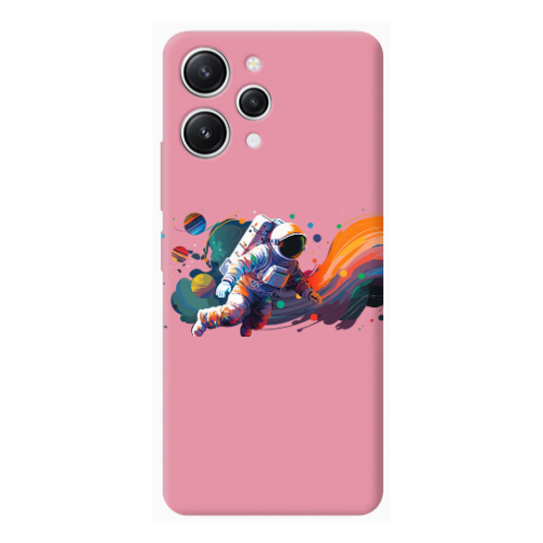 Xiaomi Redmi 12 Rainbow Space Pink Colored Silicone TPU Θήκη