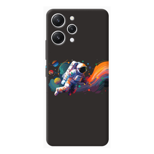 Xiaomi Redmi 12 Rainbow Space Black Colored Silicone TPU Θήκη