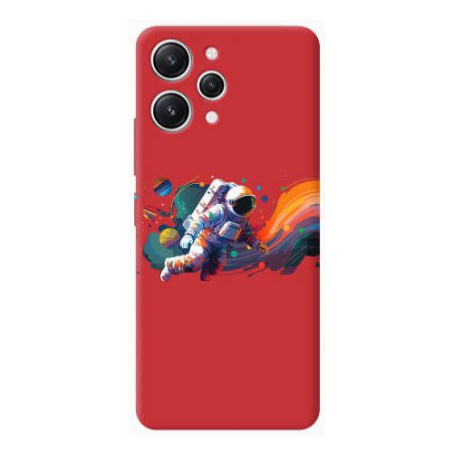 Xiaomi Redmi 12 Rainbow Space Red Colored Silicone TPU Θήκη