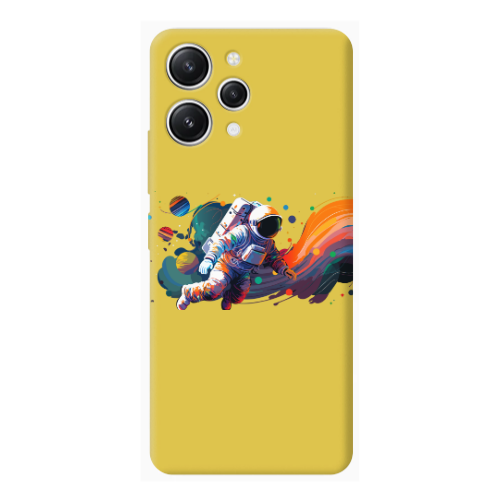 Xiaomi Redmi 12 Rainbow Space Yellow Colored Silicone TPU Θήκη
