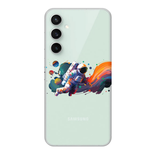 Samsung S23FE Rainbow Space Transparent Silicone TPU Θήκη