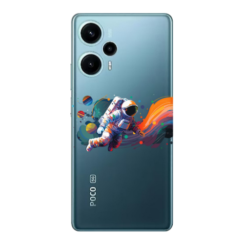 Xiaomi Poco F5 Rainbow Space Transparent Silicone TPU Θήκη
