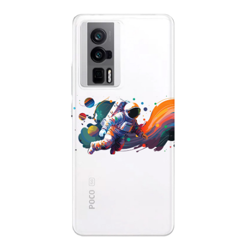 Xiaomi Poco F5 Pro Rainbow Space Transparent Silicone TPU Θήκη
